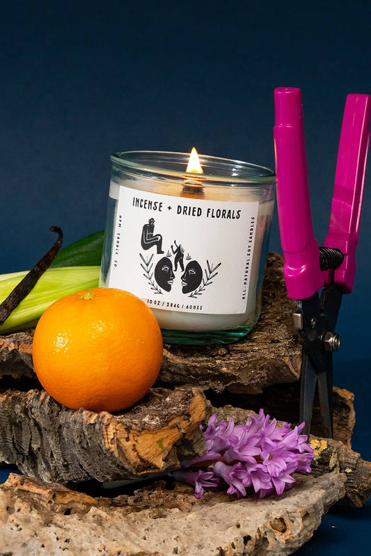 Incense + Dried Florals Candle | 10oz