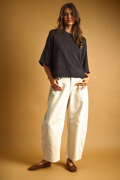 Easy Does It Knit Top | Charcoal