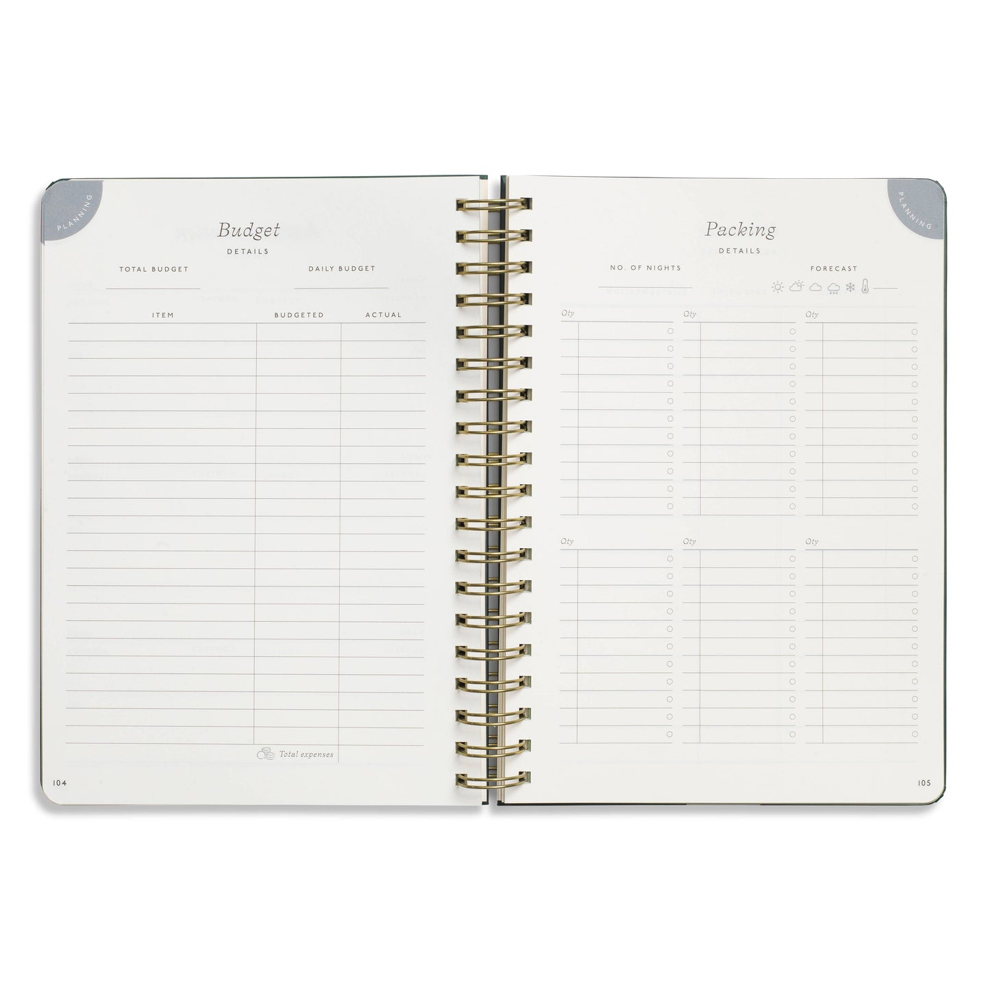 Hardcover Spiral Travel Journal