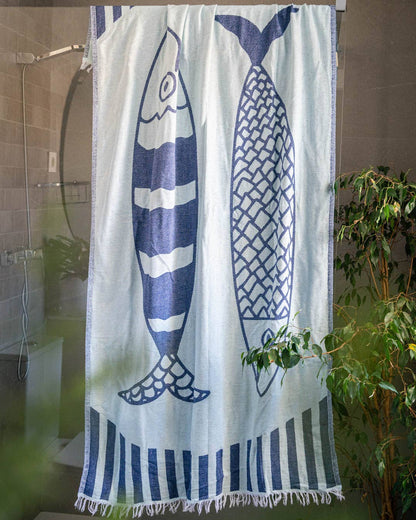 Sardine Beach Towel | Hot Pink + Orange
