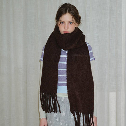 Soft Chunky Knit Scarf | Brown