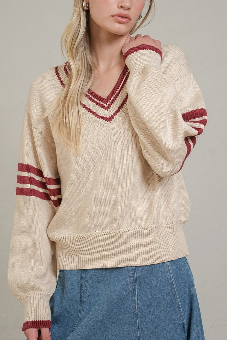 Crimson Varsity Sweater