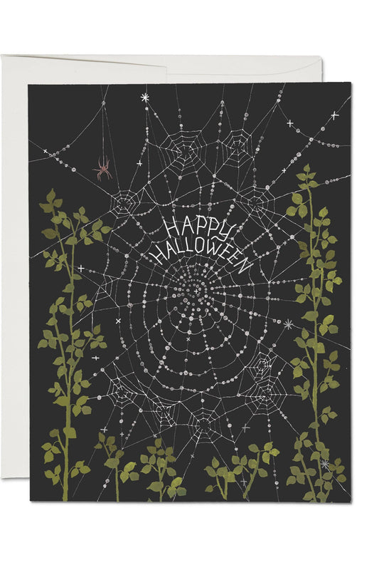 Delicate Spider Web Halloween Card