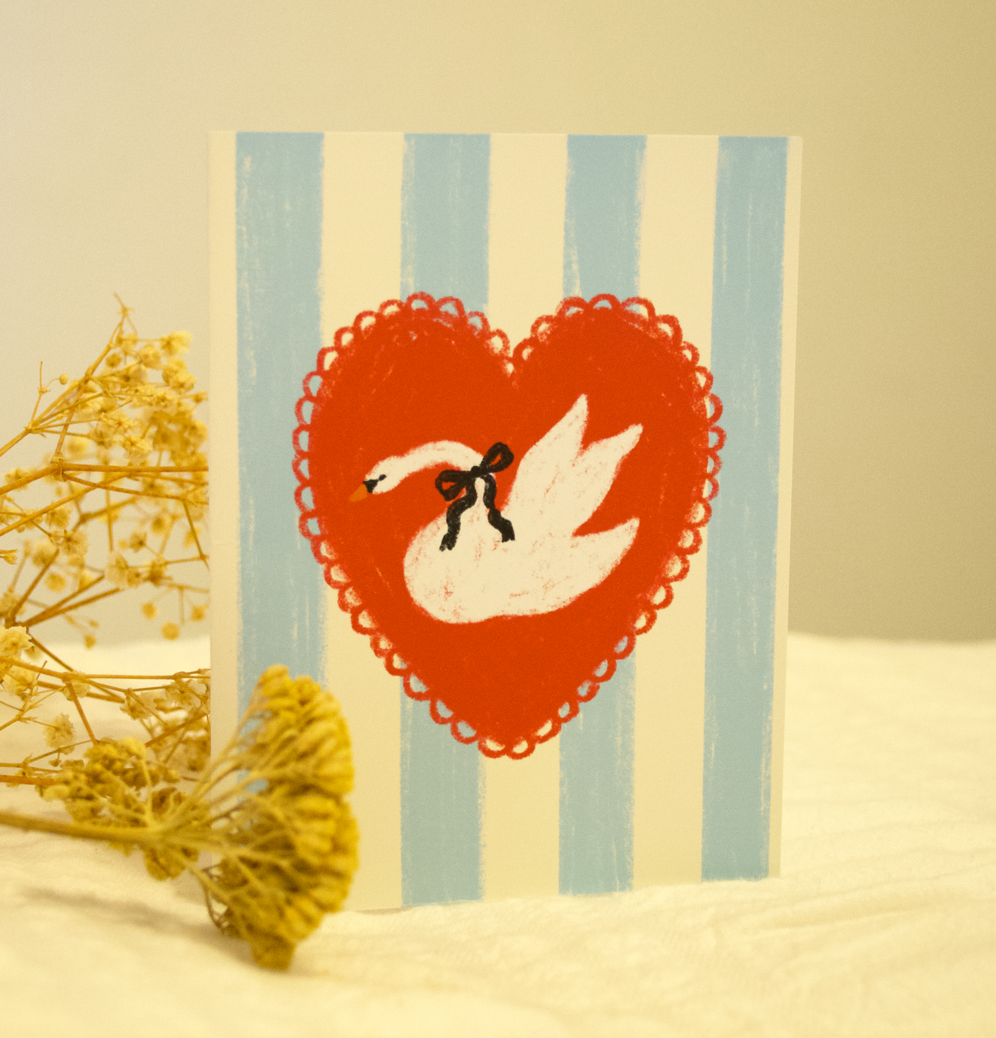 Swan Heart Greeting Card