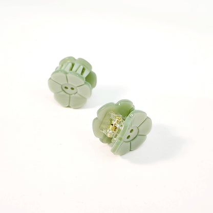 Flower Button Hair Claw | Mint