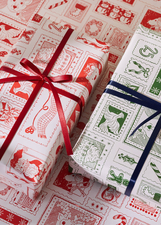North Pole Post Double Sided Gift Wrap | Roll of 3 Sheets