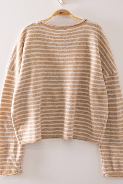 Piper Stripe Cardigan | Beige