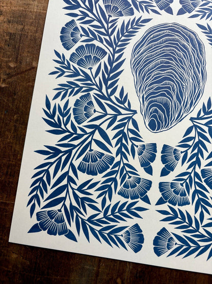 Oyster Risograph Print | 11 x 14