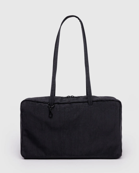 Medium Nylon Bowler Bag | Black