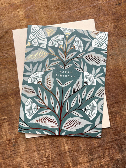 Copper Stamped Happy Birthday Card