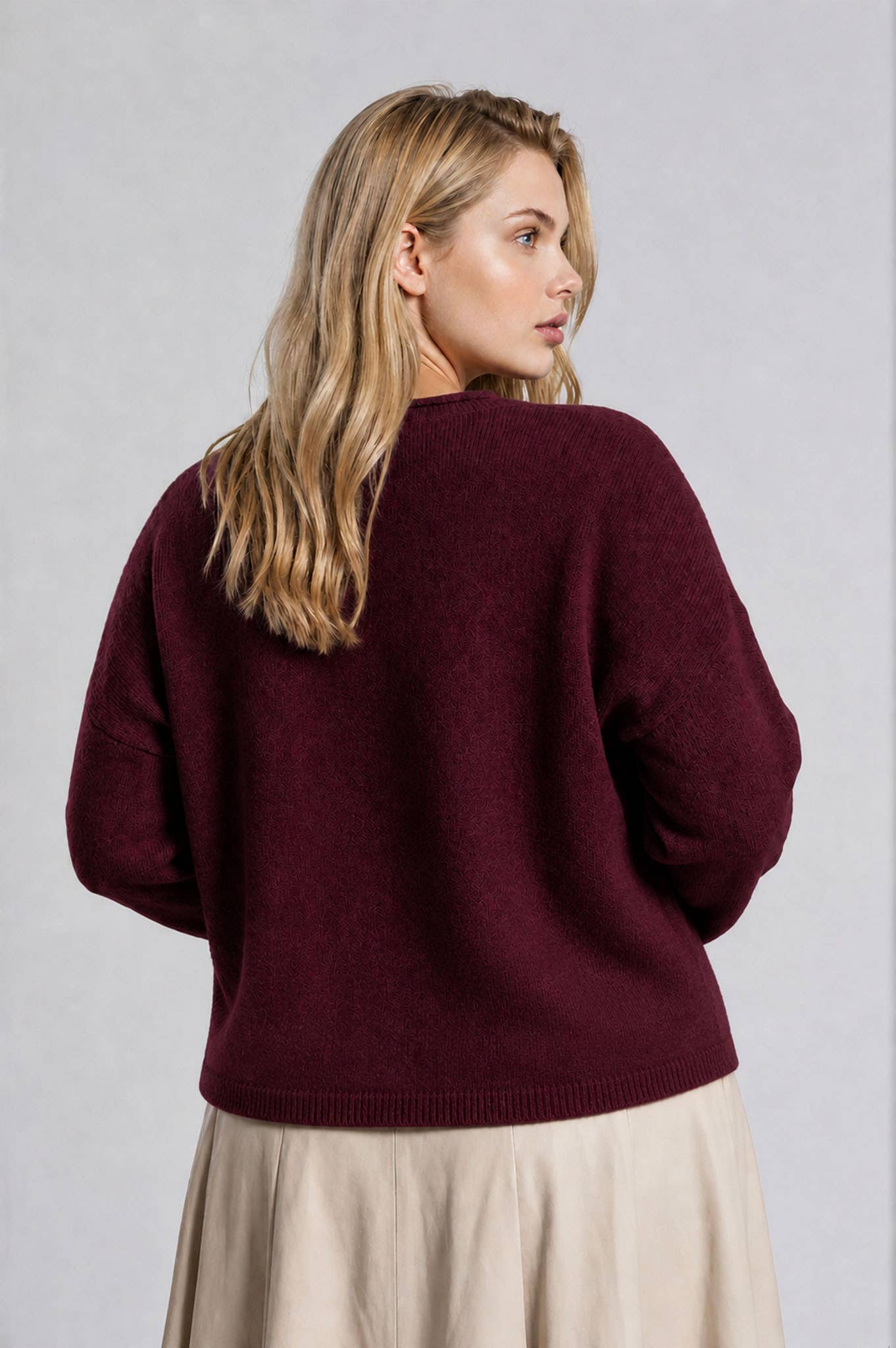 Piper Cardigan | Burgundy | Extended