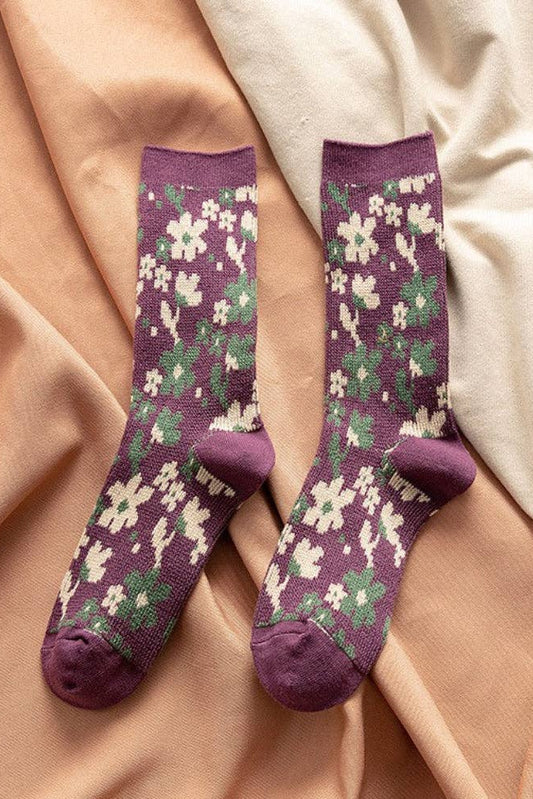 Wildflower Crew Socks | Purple