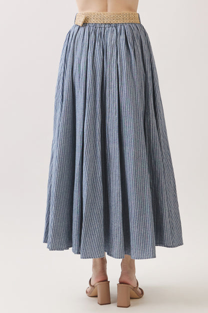 Pleated Maxi Skirt | Blue