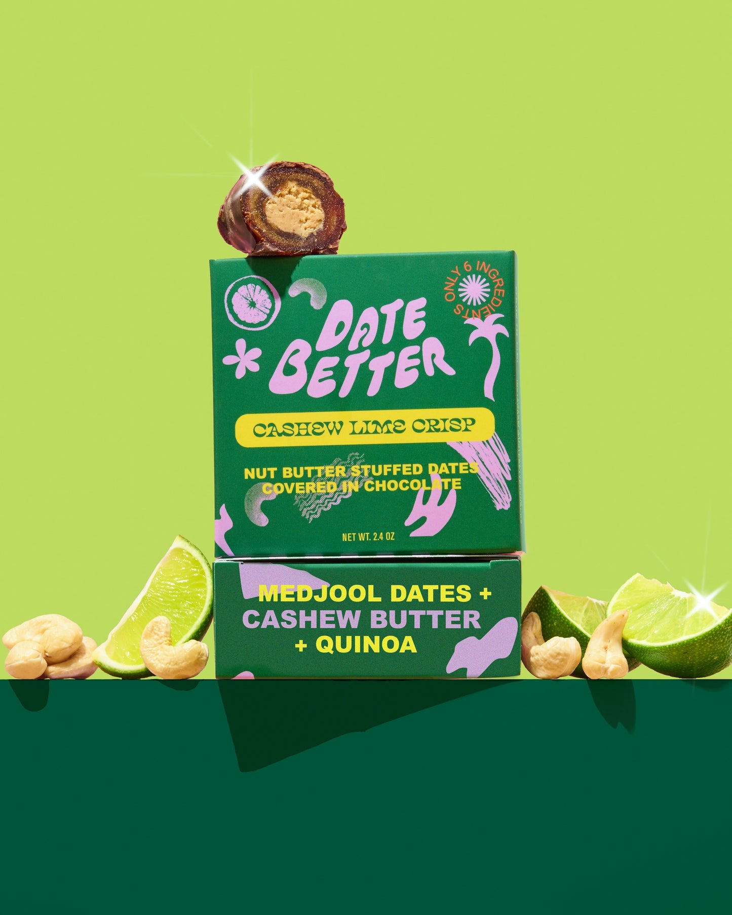 Chocolate Covered Dates | Cashew Lime Crisp