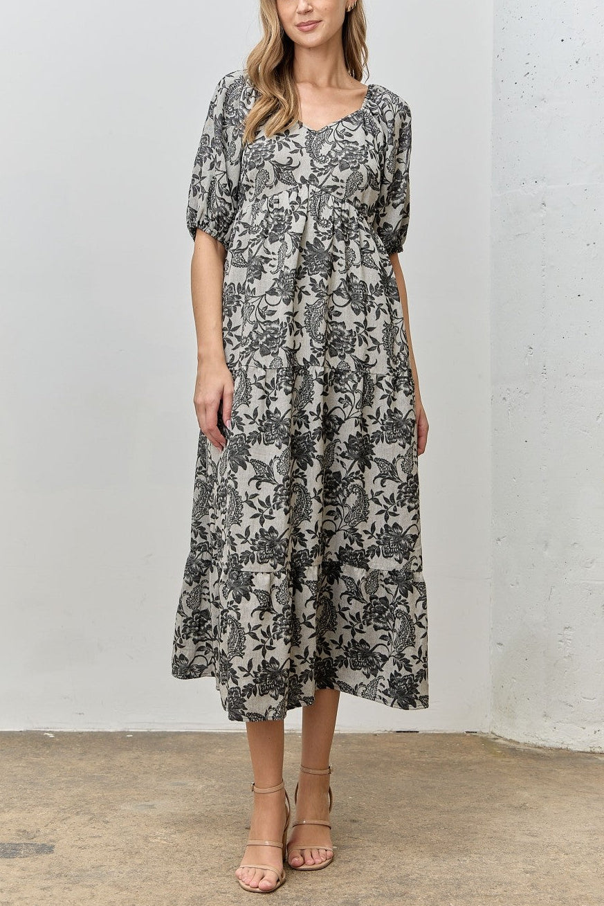 Quinn Textured Midi Dress | Black