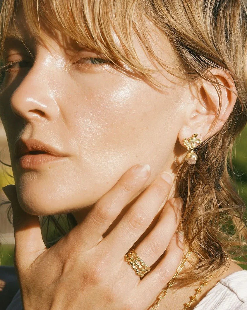 Floret Earrings | Rose Quartz