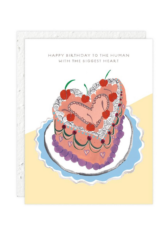 Heart Shaped Cake Birthday Card