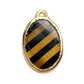 Tigers Eye + Onyx Diagonal Stripe Charm