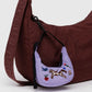 Crescent Bag Charm | Embroidered Pony