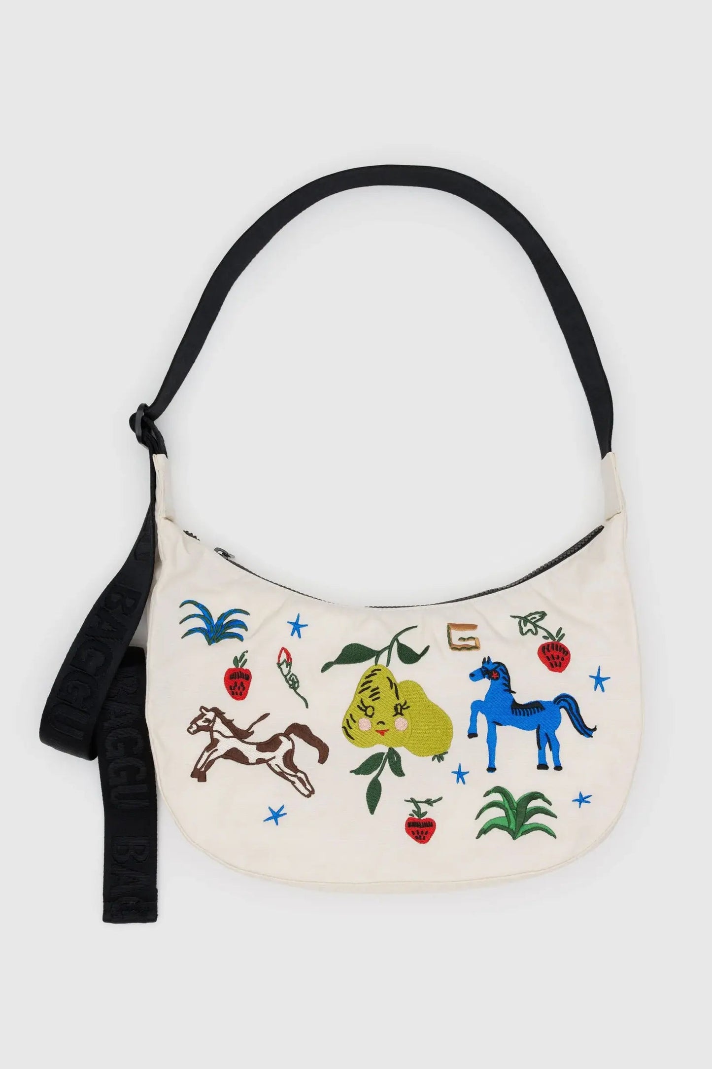 Medium Crescent Bag | Embroidered Painted Prairie