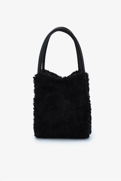 Hollace Mini Tote | Black Shearling