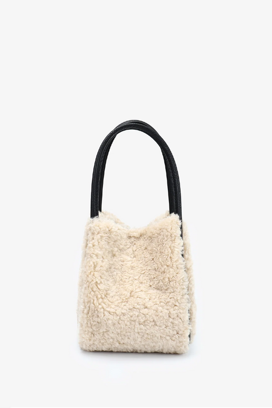 Hollace Mini Tote | Cream Shearling