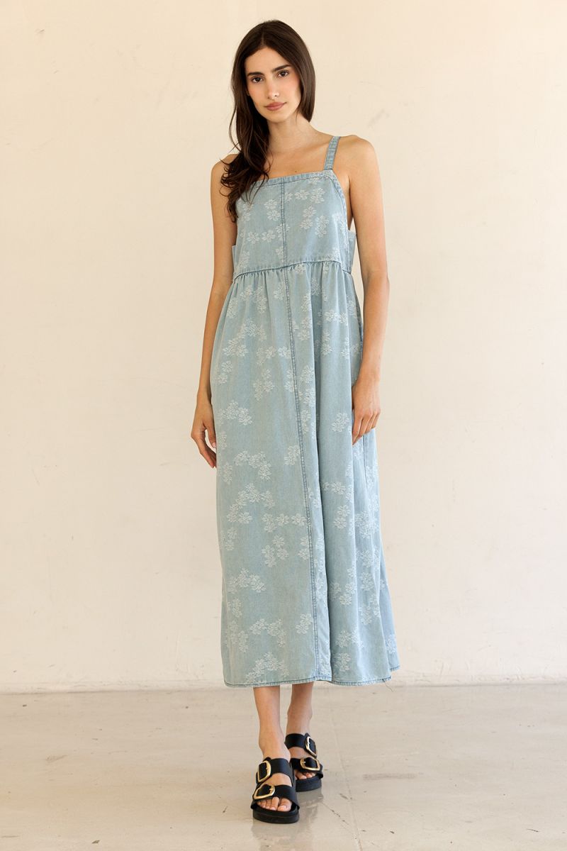 Denim Daze Floral Midi Dress