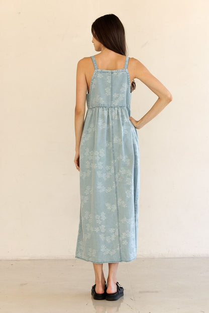 Denim Daze Floral Midi Dress
