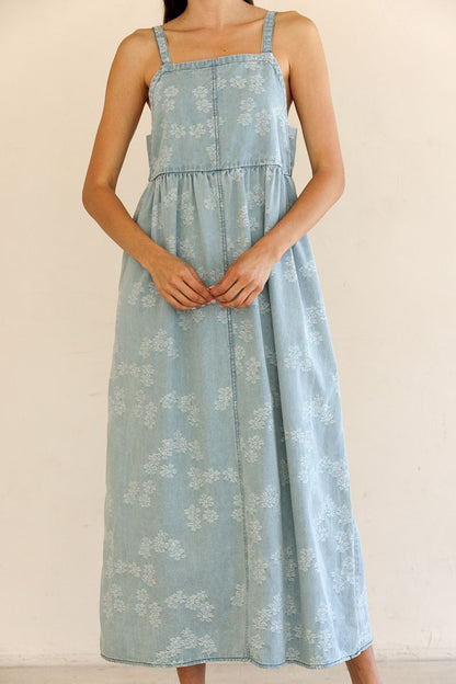 Denim Daze Floral Midi Dress