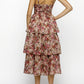 Autumnal Floral Tiered Dress