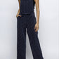 Midnight Frost Wide Leg Overalls