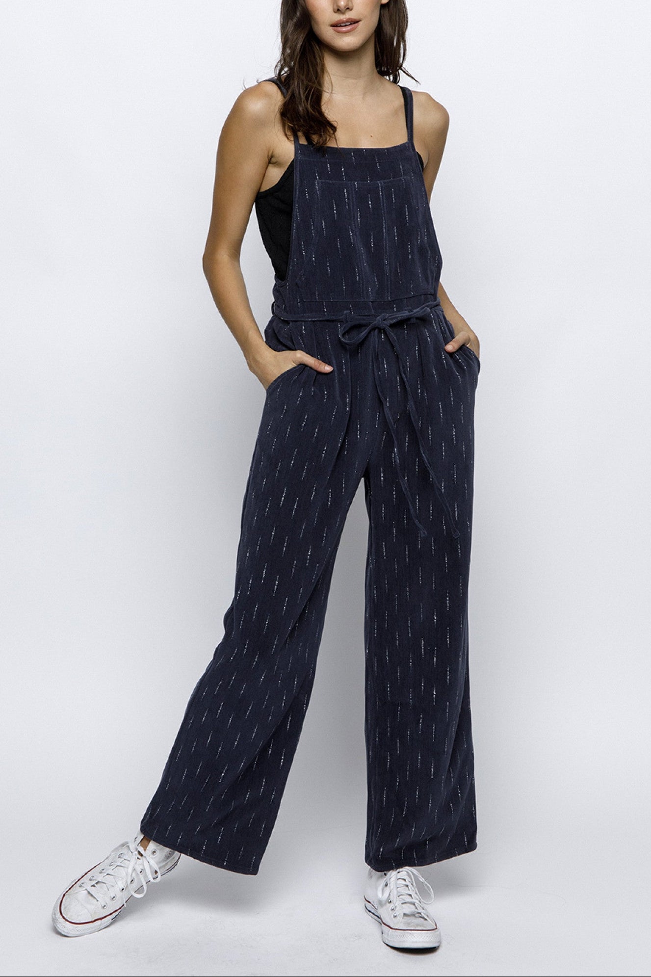 Midnight Frost Wide Leg Overalls