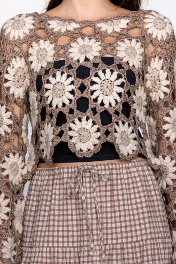 Open Air Floral Crochet Top