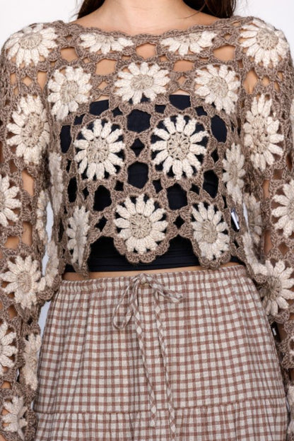 Open Air Floral Crochet Top