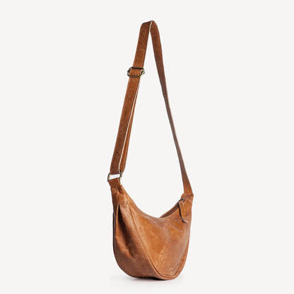 Leather Moon Sling Bag | Camel