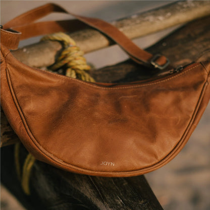 Leather Moon Sling Bag | Camel
