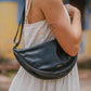 Leather Moon Sling Bag | Black