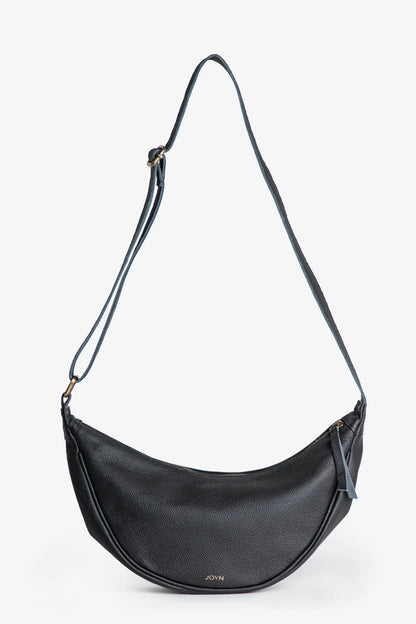Leather Moon Sling Bag | Black