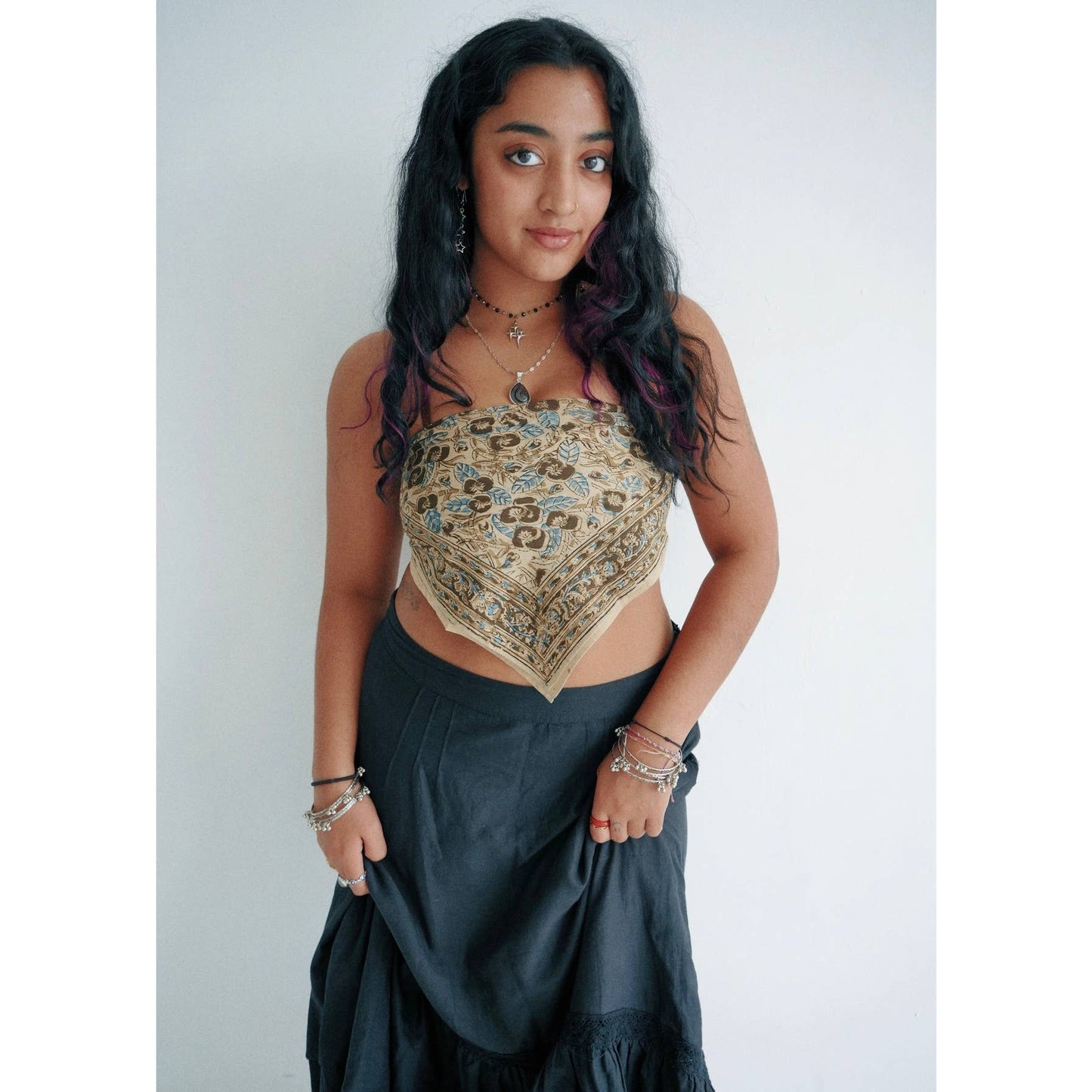 Kalamkari Cotton Bandana | Nightfall