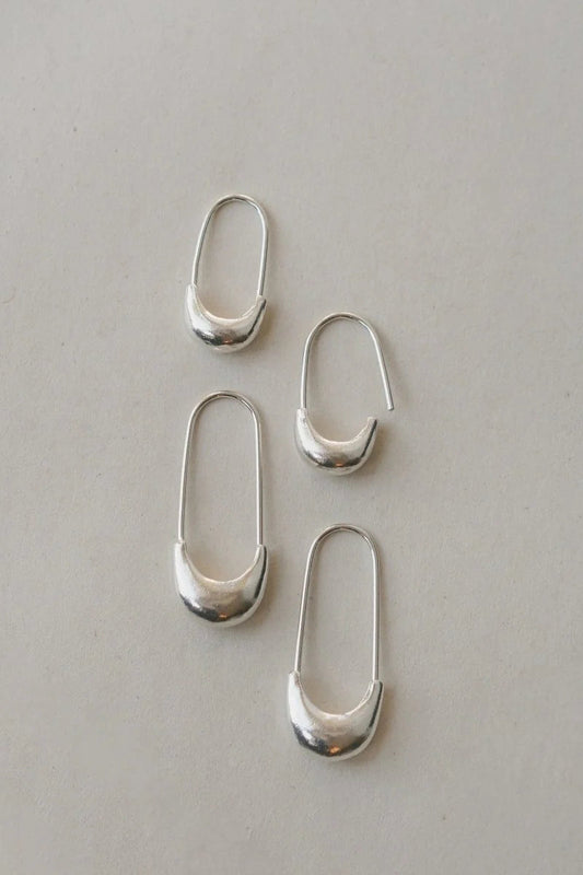 Safety Pin Earrings | Sterling Silver
