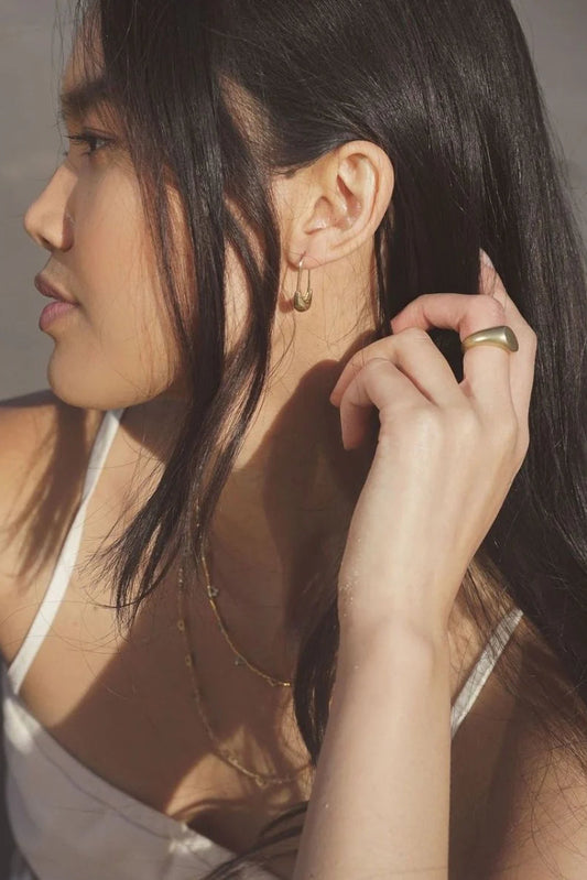 Safety Pin Earrings | Brass