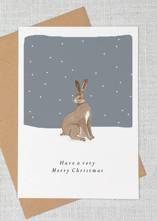 Hare Snowy Night Card