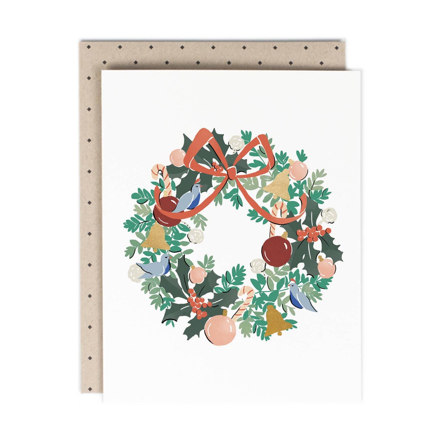 Blue Bird Wreath Holiday Card