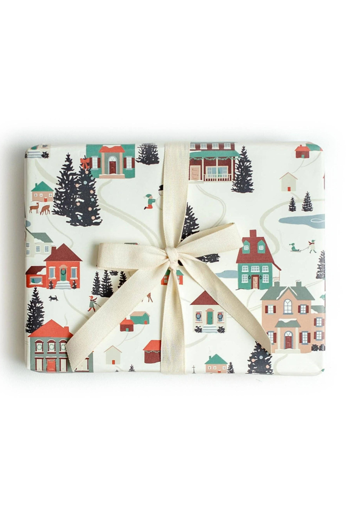 Folk Village Gift Wrap | Roll of 3 Sheets