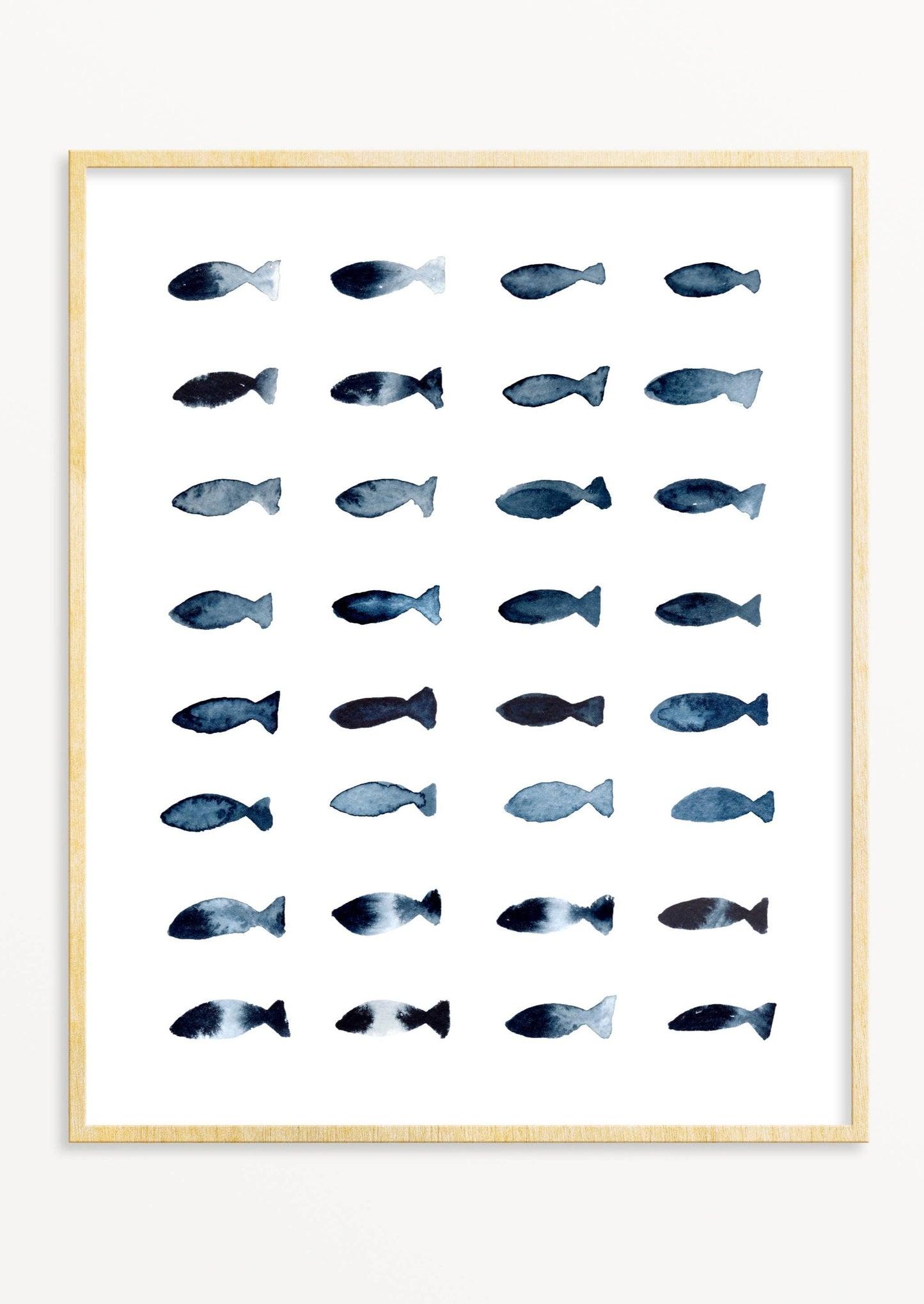 Indigo Fish Print Art Print