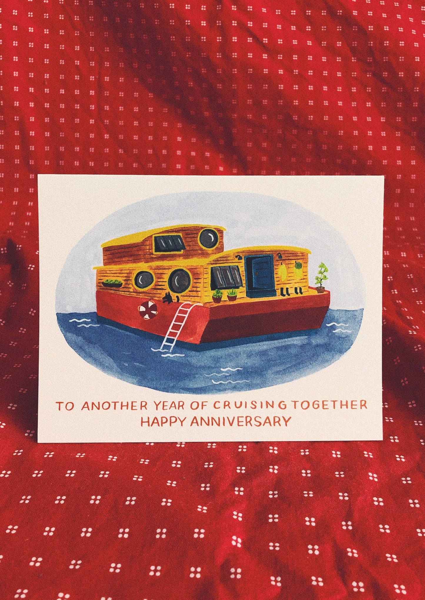 Houseboat Anniversary Card