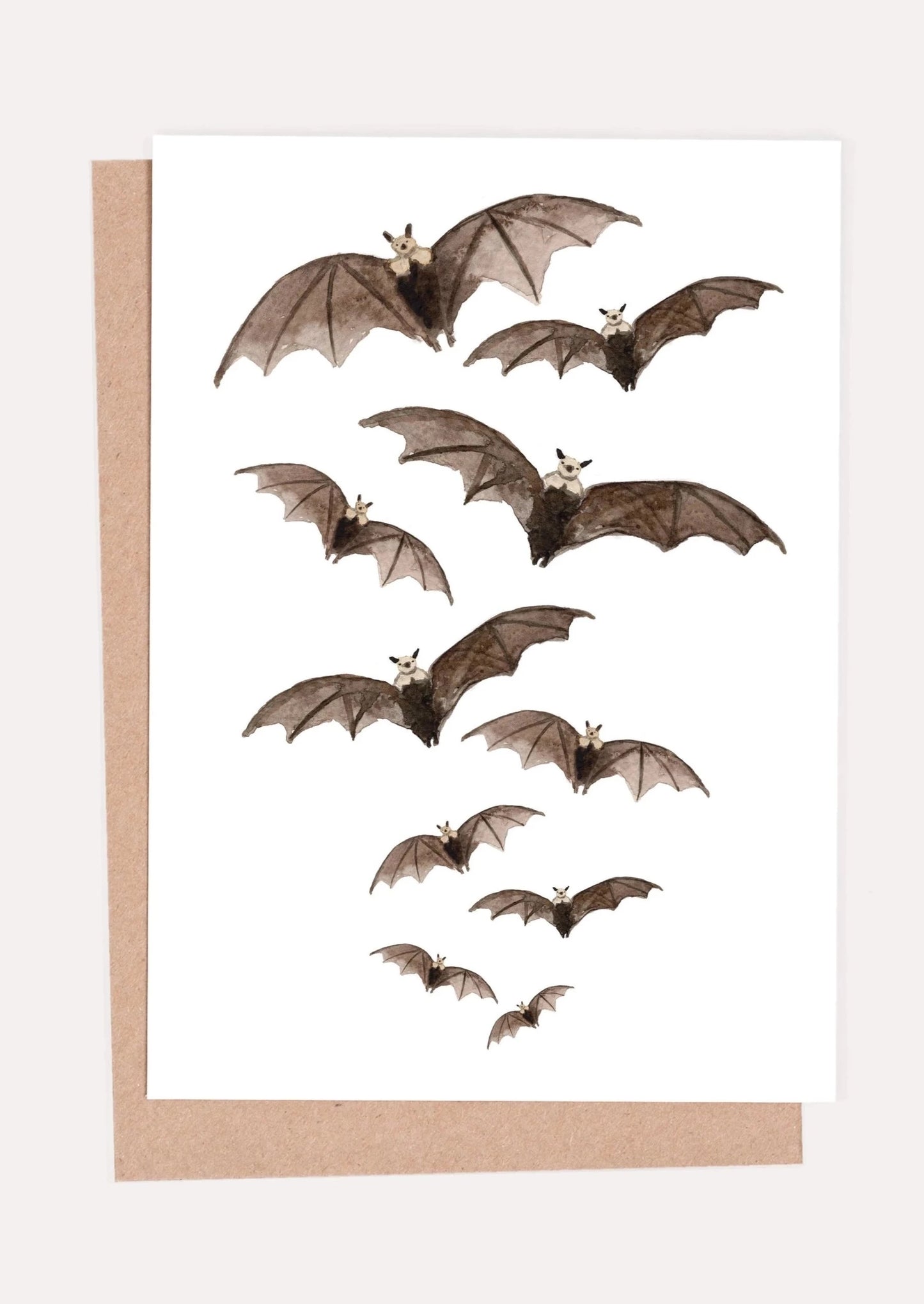Watercolor Bats Greeting Card
