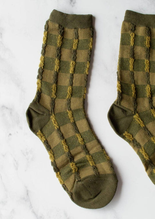 Vintage Twist Socks | Olive