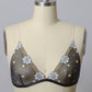 Floral Embroidered Mesh Bralette | Black