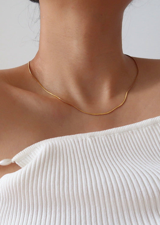 Serpentine Bone Chain Necklace | Slim
